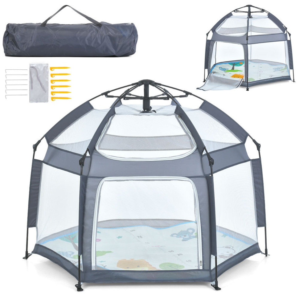 Детский манеж Bambi MR 1512 Silver Mist 146×127×110 см