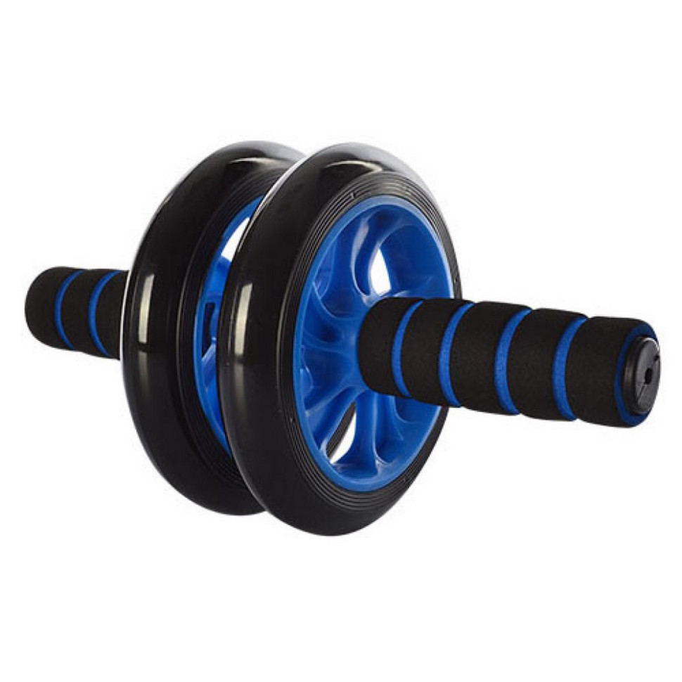 Ролик для пресса двойной EasyFit EF-1352-B, с ковриком, Синий