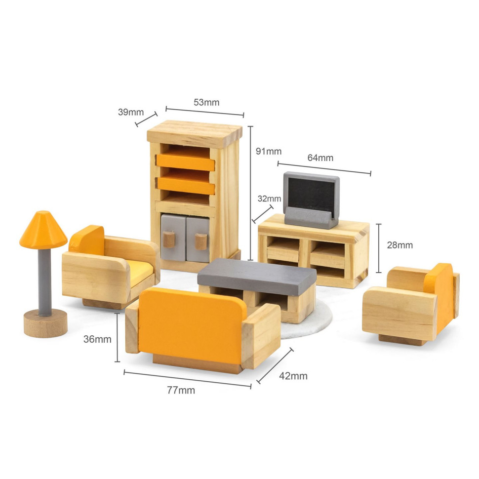Дерев'яні меблі для ляльок Viga Toys PolarB 44037 Вітальня