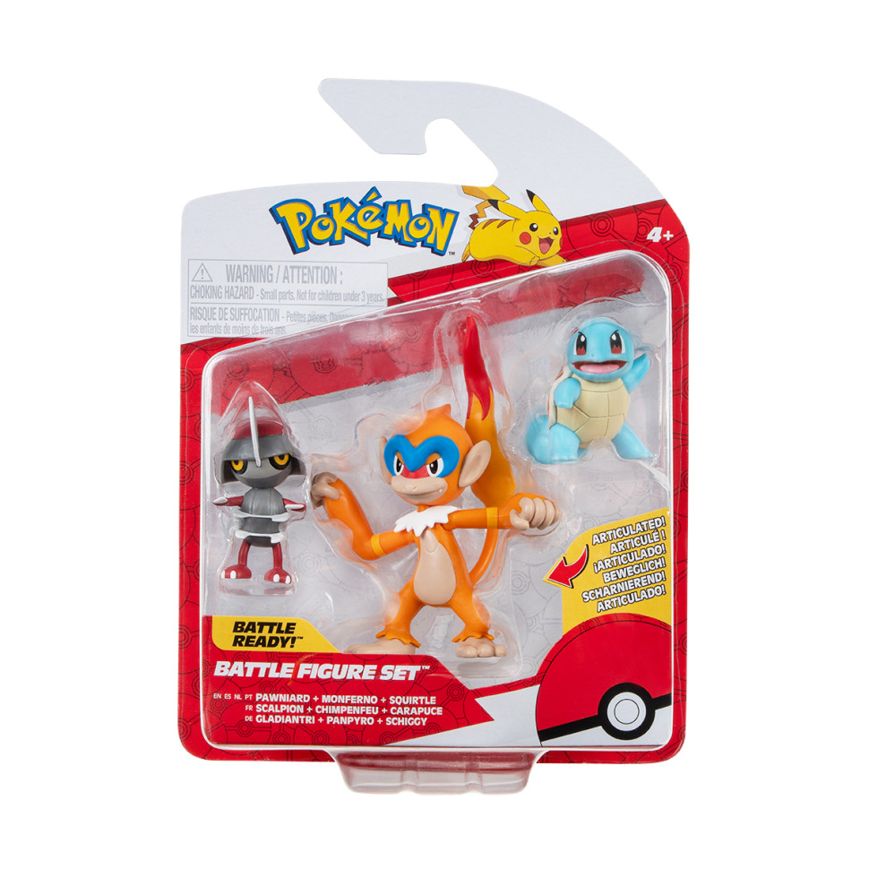 Набір ігрових фігурок Поньярд, Сквіртл, Монферно Pokemon W18 PKW3058, 3 фігурки