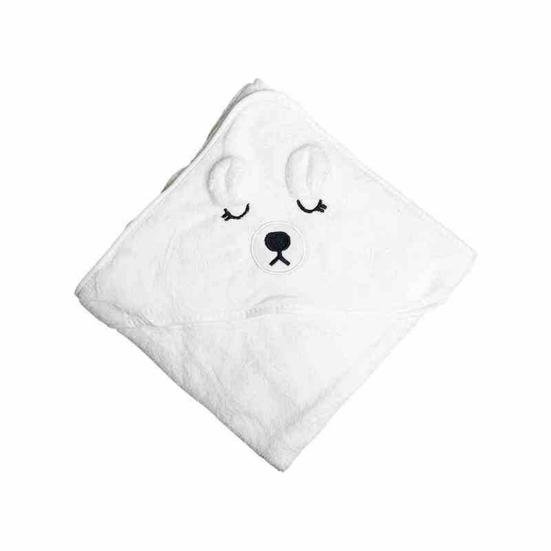 Дитячий рушник з капюшоном Mega Zayka MGZ-0640(White) розмір 80х80 см