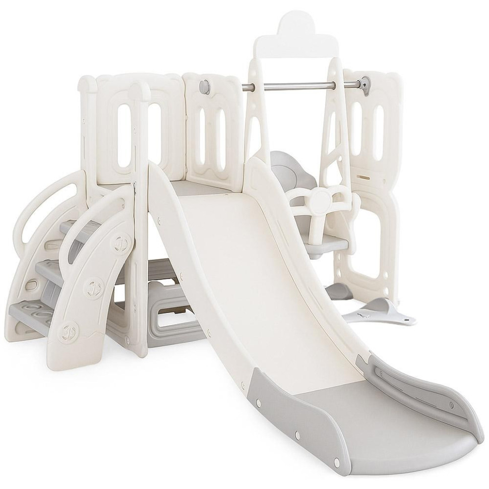 Дитячий ігровий комплекс Elsa Mealux KD-B012 White/Grey гірка, гойдалка