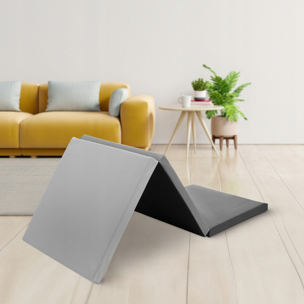 Мат гімнастичний складної 4FIZJO 4FJ0571 Чорний/Сірий 180x60x5 см