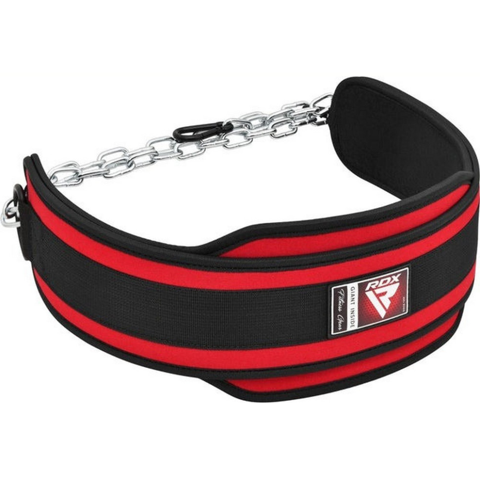 Пояс для обтяжень з ланцюгом RDX Inc Limited PRO DIPPING BELT 2 LAYER  WDB-T7R Red