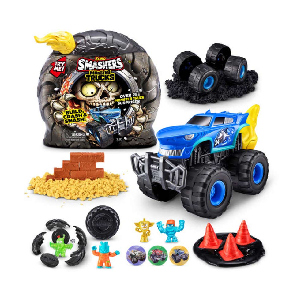 Дитяча іграшка Monster Wheels Шарк Трек Smashers 74103D у наборі з аксесуарами