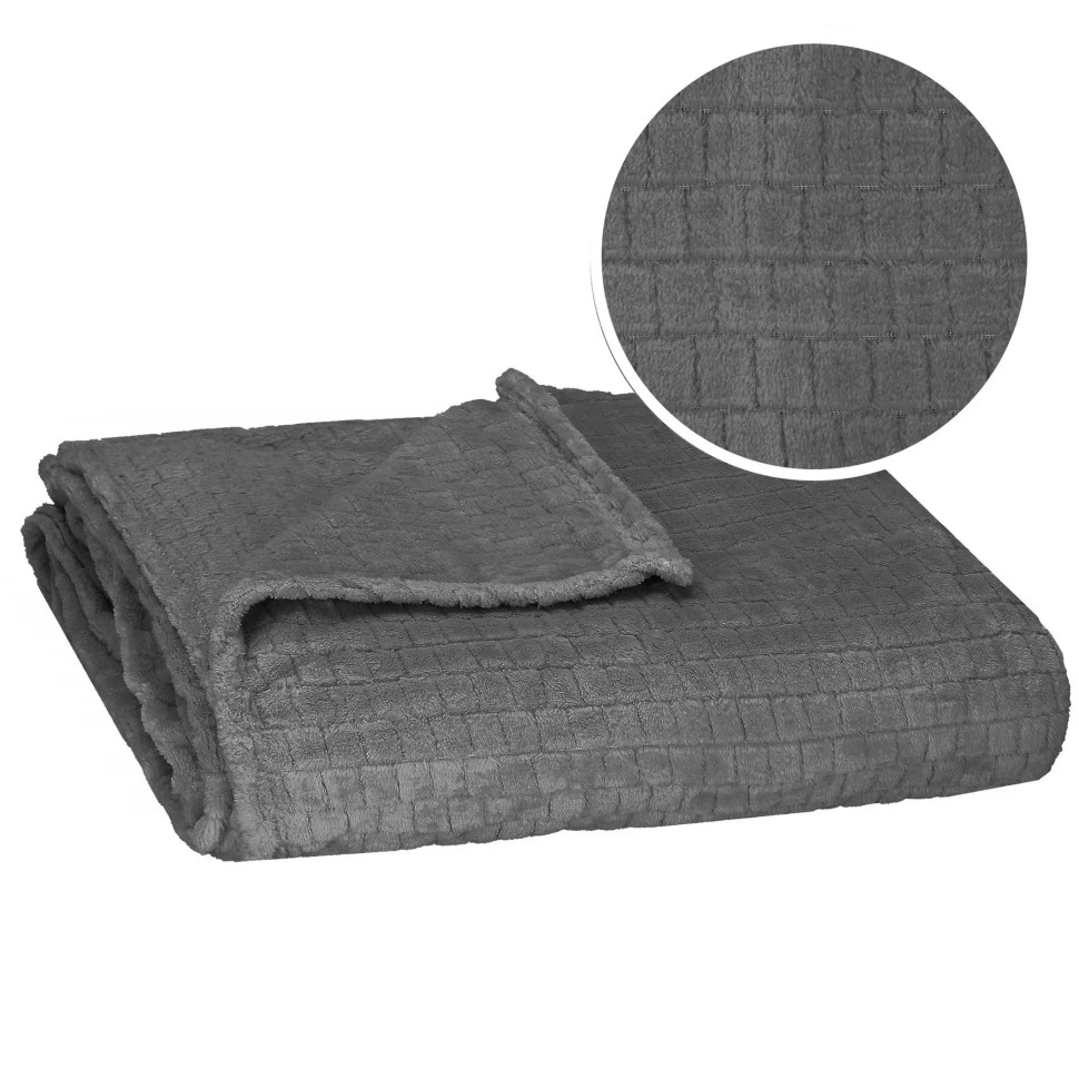 Плед-покрывало Extra Soft Springos HA7106 серый 130x180 см