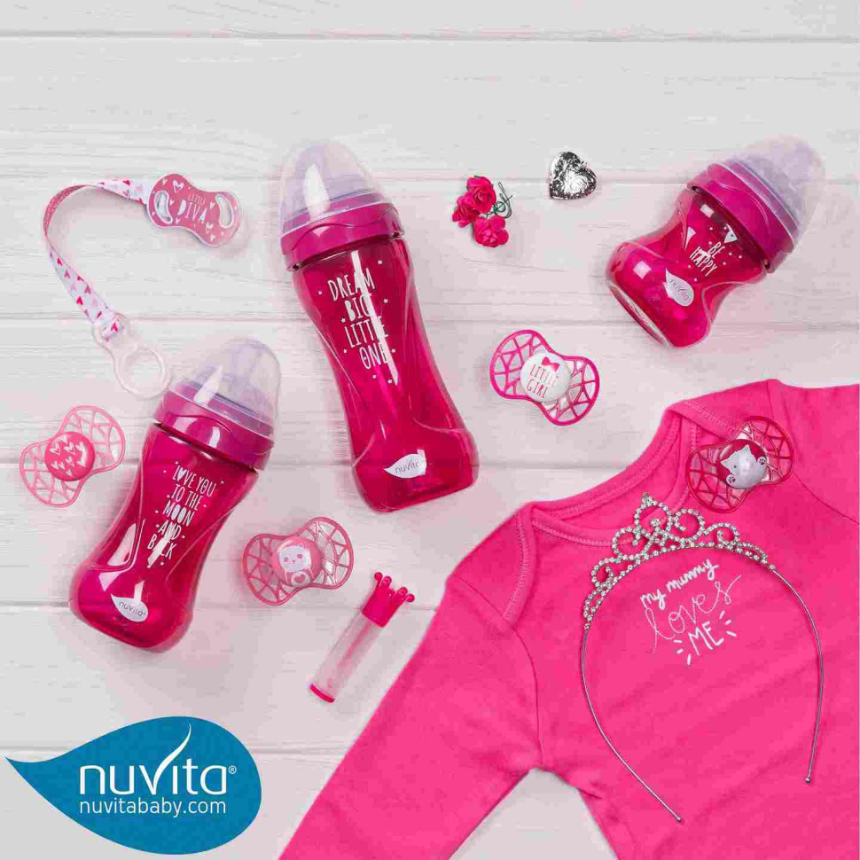 Дитяча пляшечка Nuvita 6012 Mimic Cool 150мл 0+ Антиколікова пурпурна NV6012PURPLE
