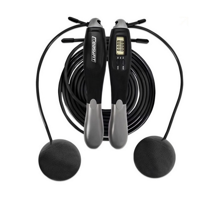 Скакалка скоростная с счетчиком TwinRope EasyFit EF-1909-GY 2,8 метра