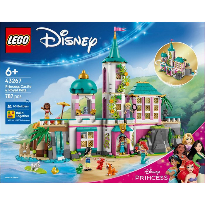 Конструктор Disney Princess Замок принцеси і королівські улюбленці LEGO 43267, 787 деталей