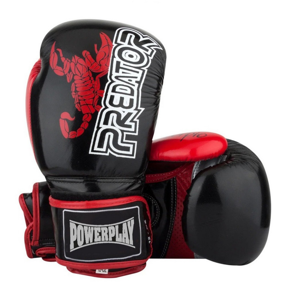 Боксерские перчатки 3007 Scorpio PowerPlay PP_3007_14oz_Black, Черные карбон 14 унций