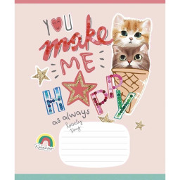 Тетрадь ученическая "I love you" Школярик 012-3295L-3 в линию, 12 листов