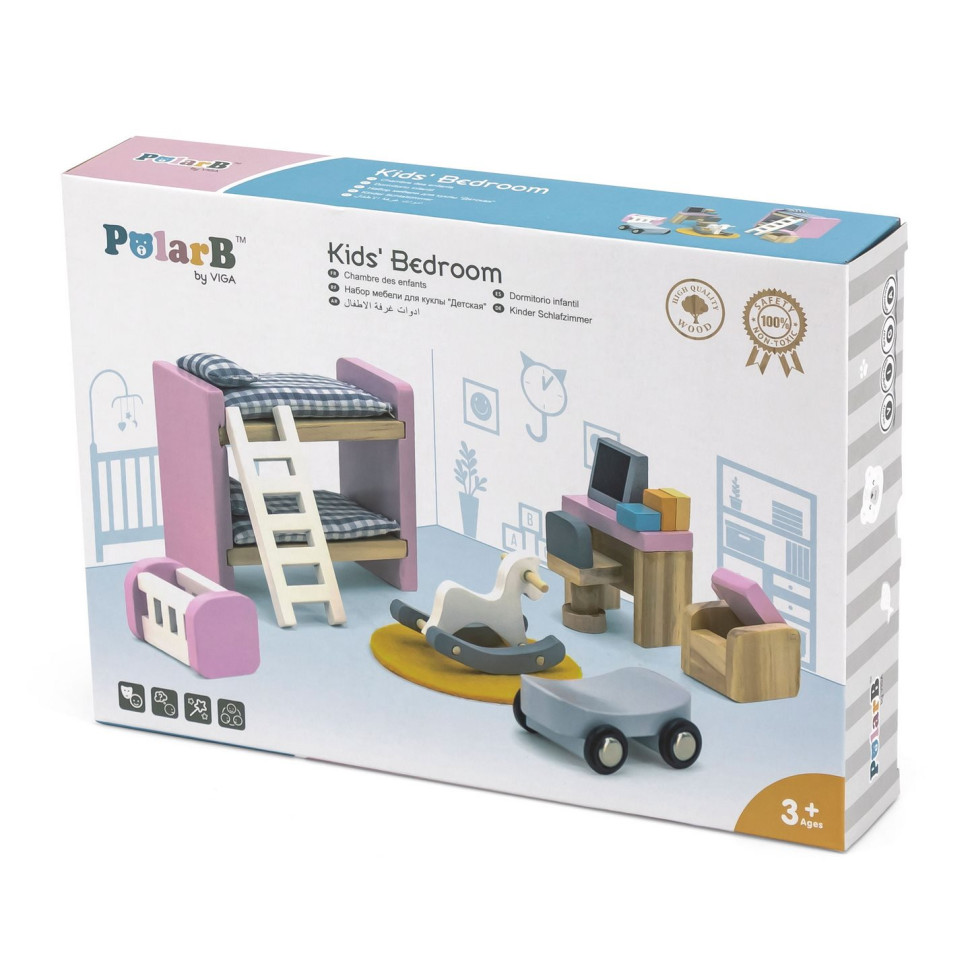 Деревянная мебель для кукол Viga Toys PolarB 44036 Детская комната