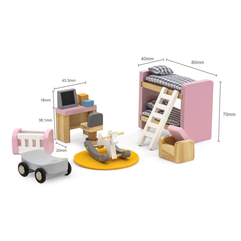 Деревянная мебель для кукол Viga Toys PolarB 44036 Детская комната
