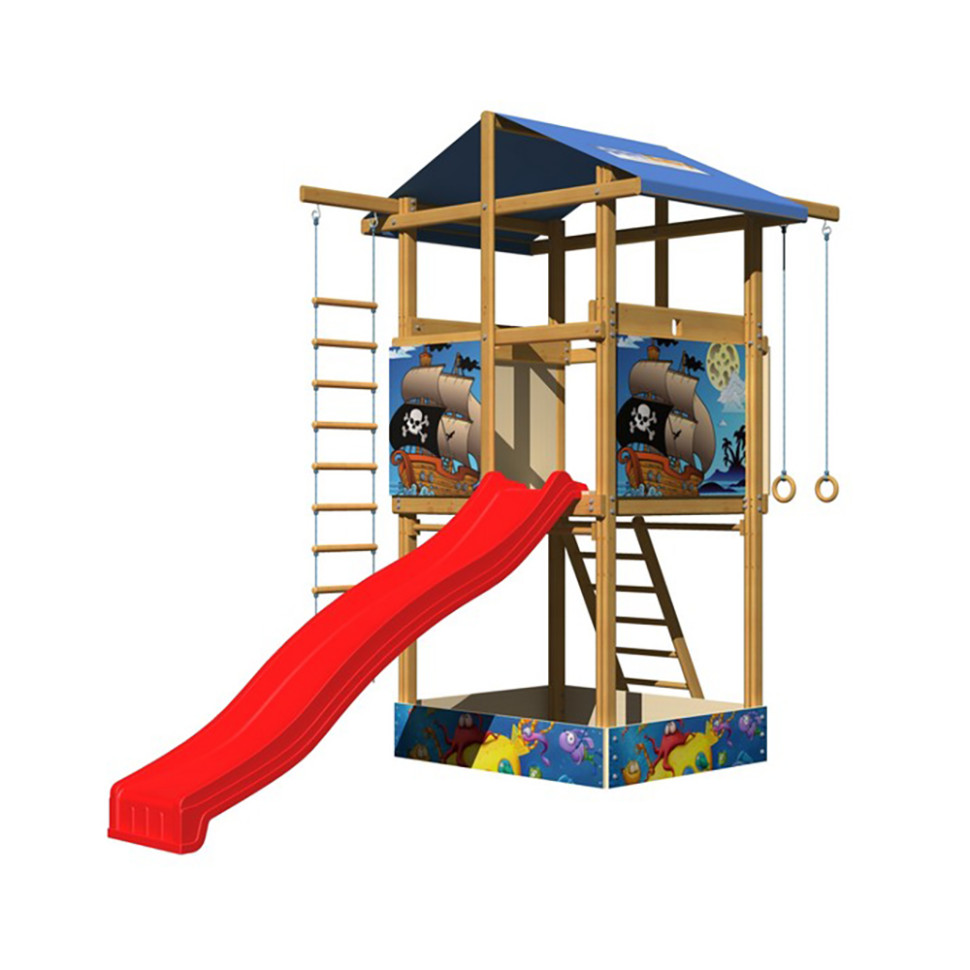 Детская площадка SportBaby-7 с кольцами и горкой