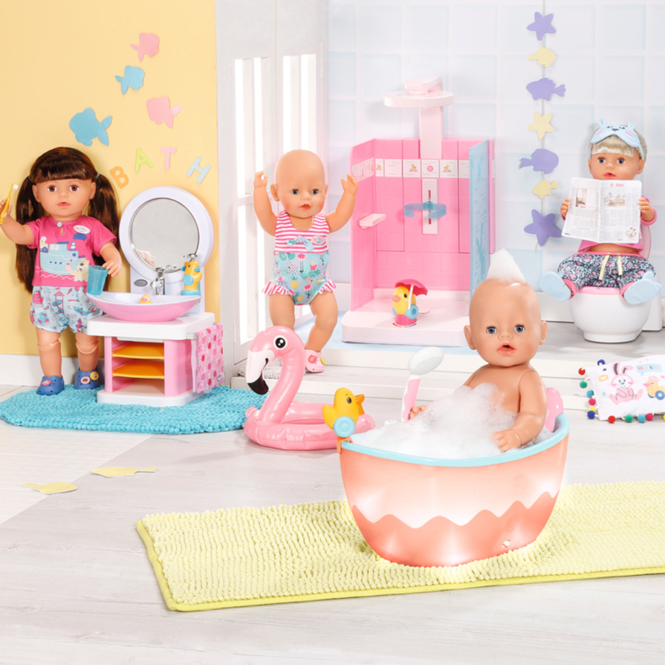 Автоматична ванночка для ляльки ЛЕГКЕ КУПАННЯ BABY born 835784 (світло, звук)