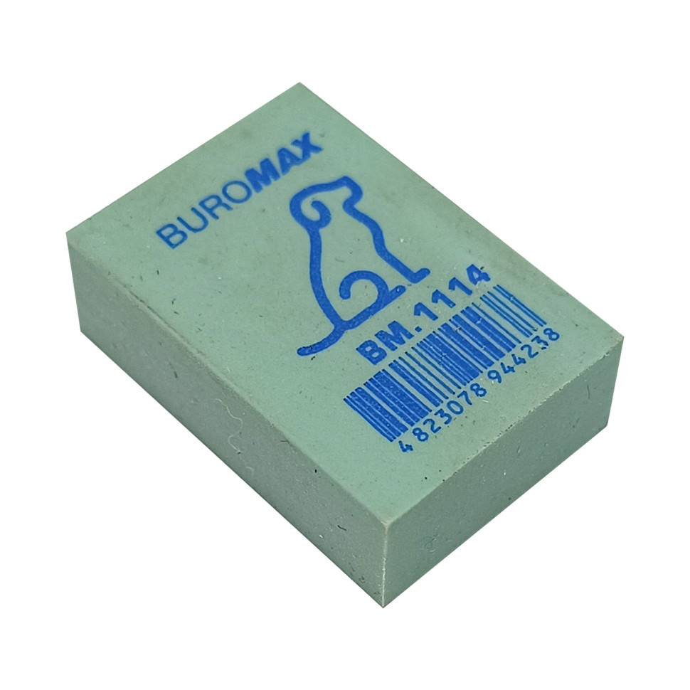 Гумка шкільна BUROMAX BM.1114 зелена, м'яка 