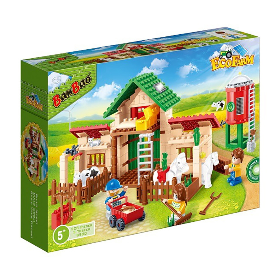Конструктор детский Ферма с фигурками BanBao 8580, 328 деталей