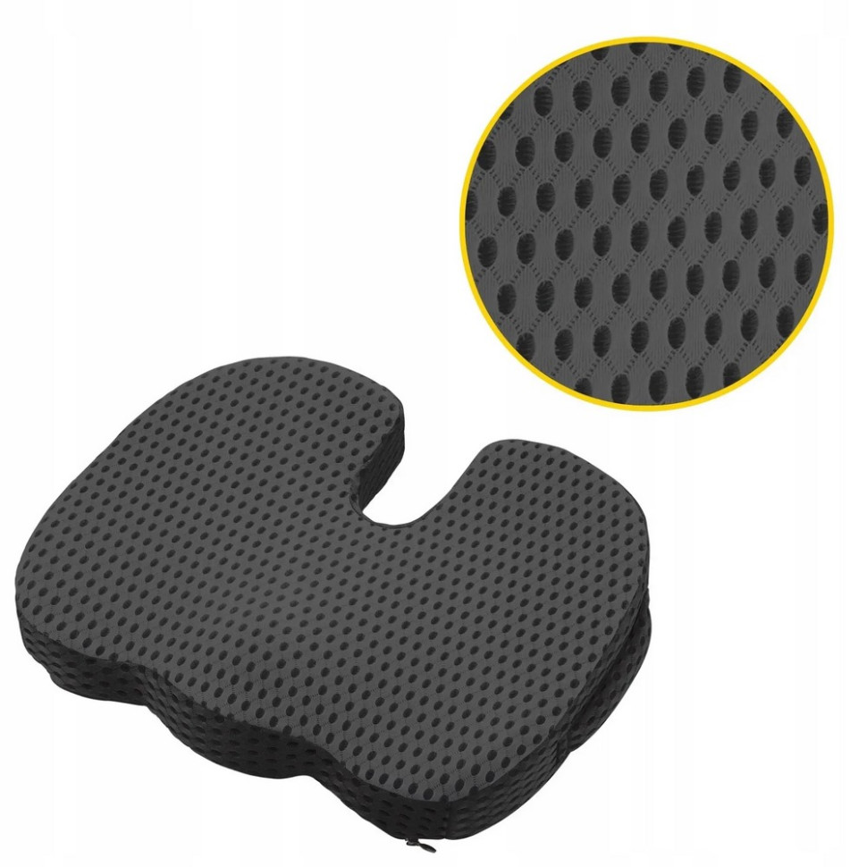 Ортопедическая подушка для сидения 4FIZJO 4FJ0613, 35 x 45 x 7 см, Black