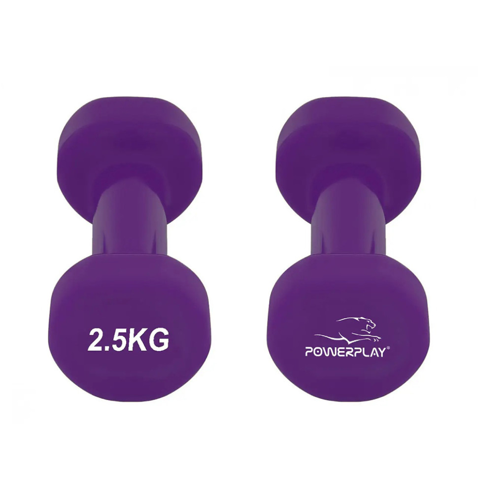 Гантелі вінілові Achilles PowerPlay PP_4125_2.5kg_2in, 2*2.5 кг Фіолетові 2 шт