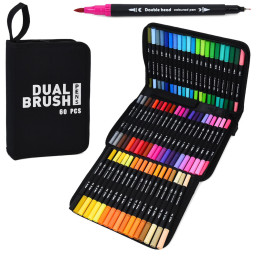 Набор скетч-маркеров Bambi MK 5766-60 двусторонние 60 штук