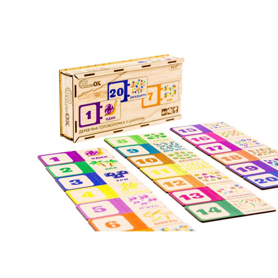 Деревянная головоломка-пазл с цифрами PuzzleOK Puz-53322