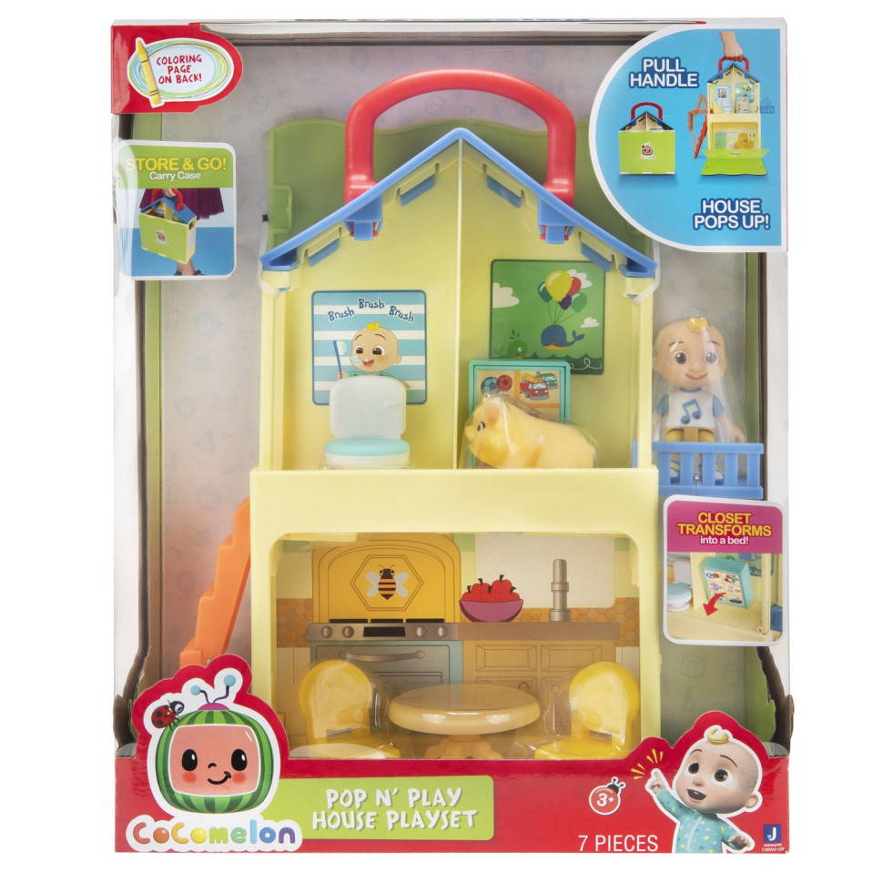 Ігровий набір CoComelon Medium Playset Pop n' Play House - 2 фігурки та 5 аксесуарів CMW0109