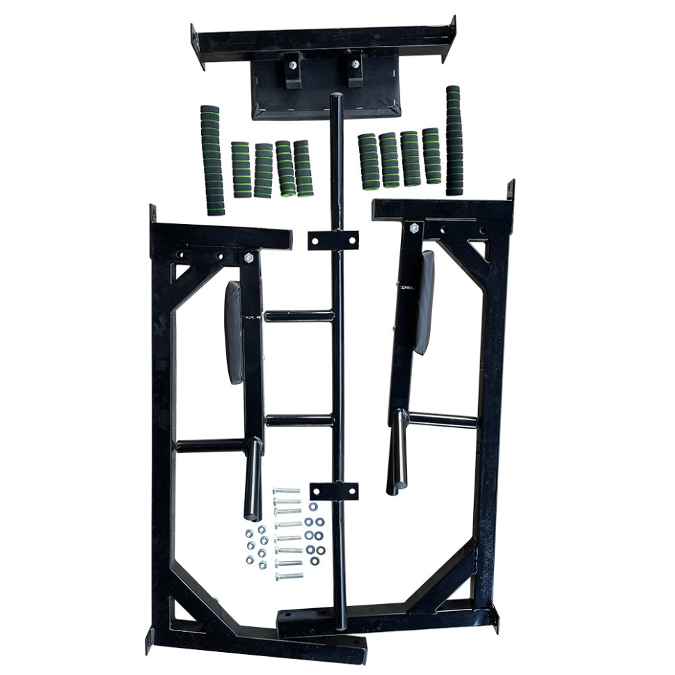 Тренажер турник с подъемными брусьями Iron Pro 4 в 1 Newt NE-TR-5B, с мягкими ручками, черный