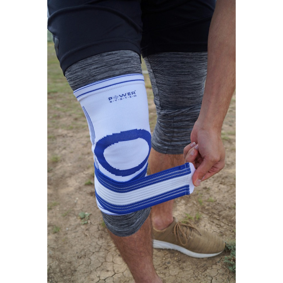 Наколінник Knee Support Pro Power System PS-6008_S/M_White-Blue (1шт.) S/M