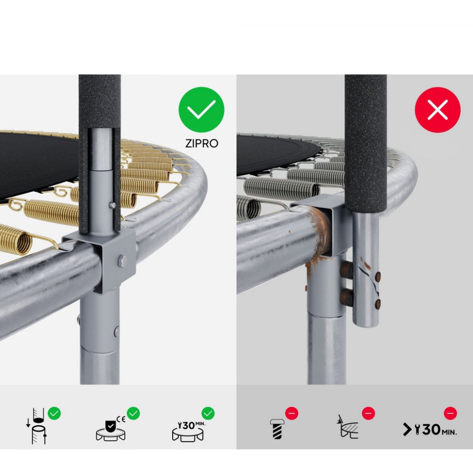 Батут с внутренней сеткой Jump Pro Zipro 5902659840714, 8 футов 252 см 