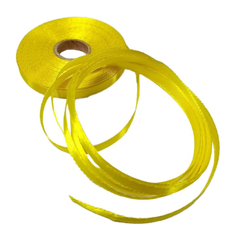 Атласная лента для рукоделия Bambi АБ-643, 0,6 см x 23 м, Светло-желтый