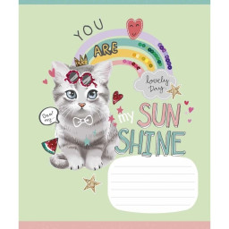 Тетрадь ученическая "I love you" Школярик 012-3295L-4 в линию, 12 листов