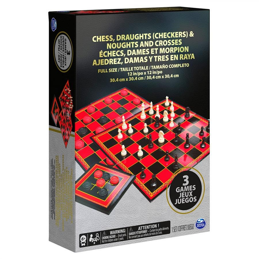 Набор из трех настольных игр Spin Master SM98377/6033146 'Шахматы, шашки и крестики-нолики'
