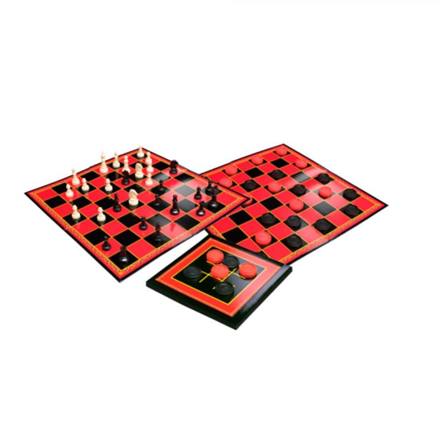 Набор из трех настольных игр Spin Master SM98377/6033146 'Шахматы, шашки и крестики-нолики'