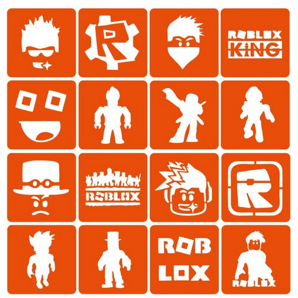 Набор трафаретов для био-тату «Roblox» Fresh Tattoo Roblox_simple-16