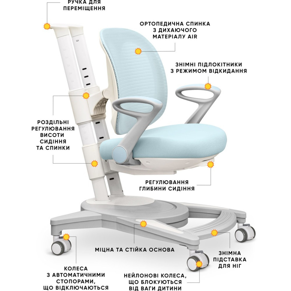 Дитяче крісло Sigma Air Mealux Y-118 KBL, Blue