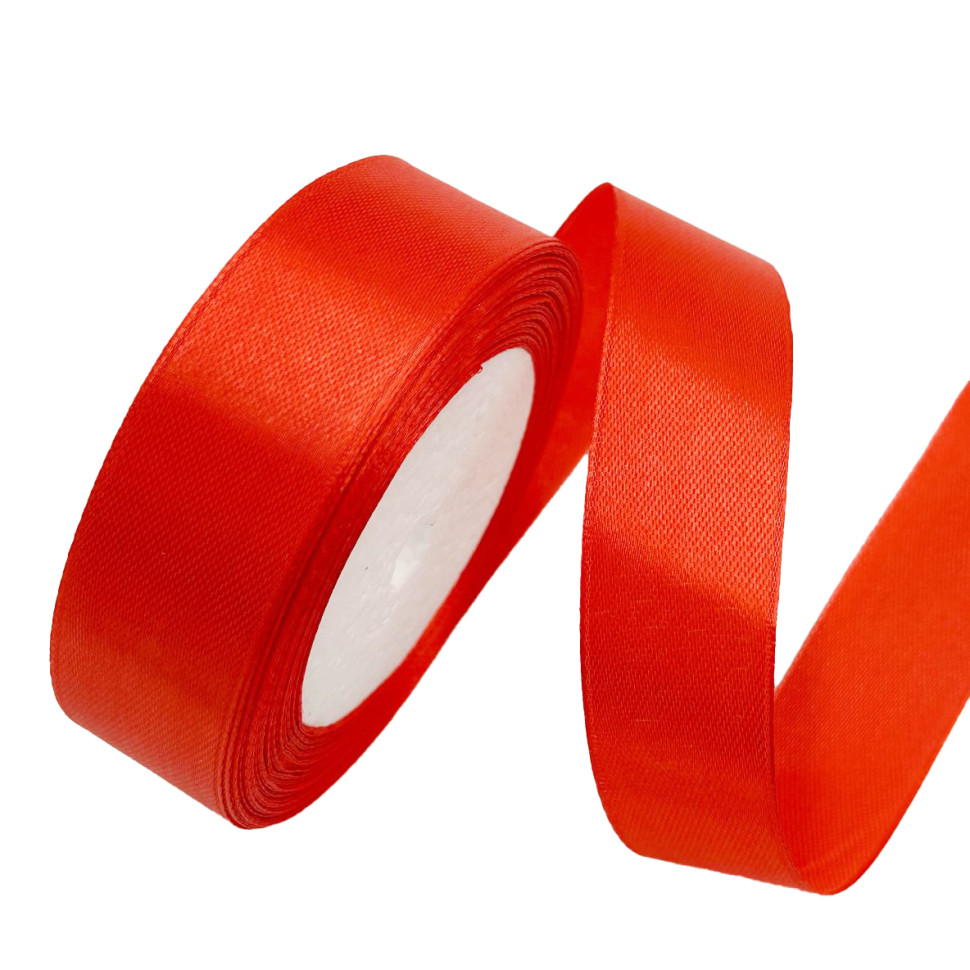 Атласна стрічка для рукоділля Bambi АБ-718, 2,5 см x 23 м, червоний 
