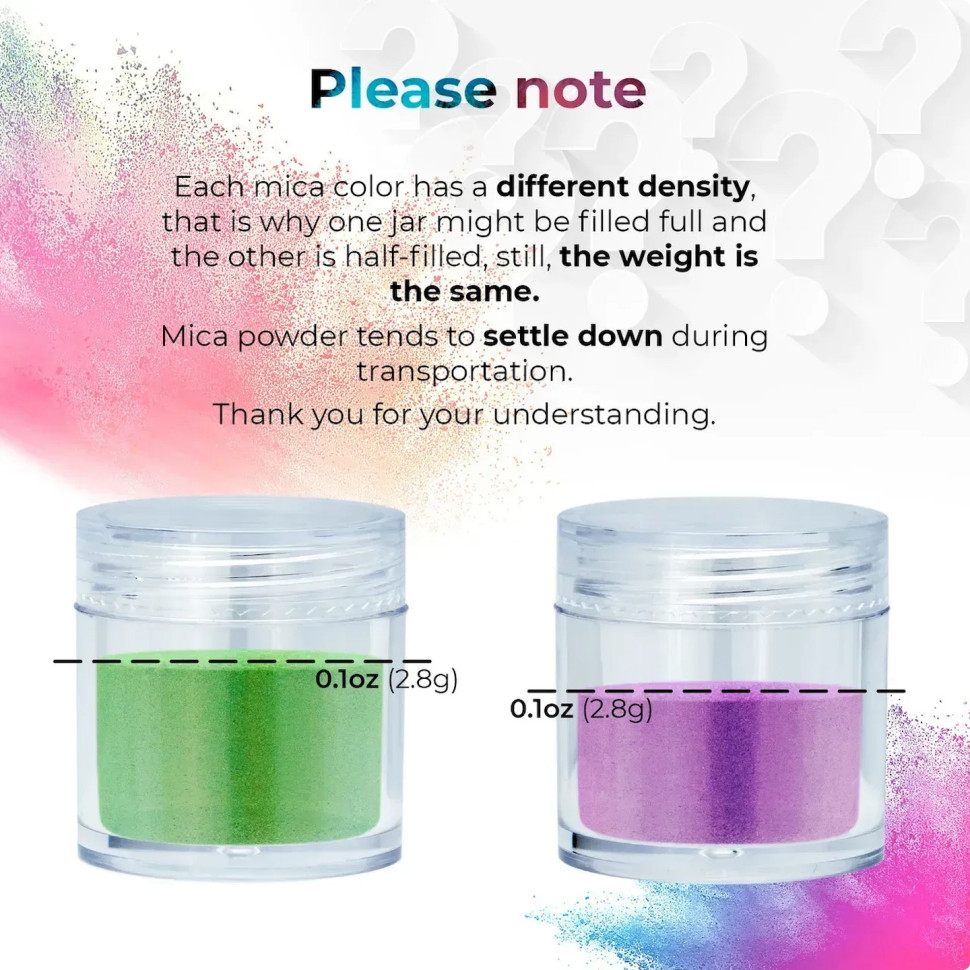 Слюдяний пігментний порошок для творчості Alexes MC-004, 36 банок по 2,8 грама