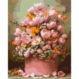 Картина по номерам "Букет розовых тюльпанов" Origami LW3212-01, 40х50 см Картина по номерам "Букет розовых тюльпанов" Origami LW3212-01, 40х50 см