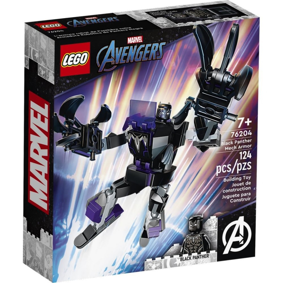 Конструктор Робоброня Чорної Пантери LEGO Super Heroes 76204, 124 деталі
