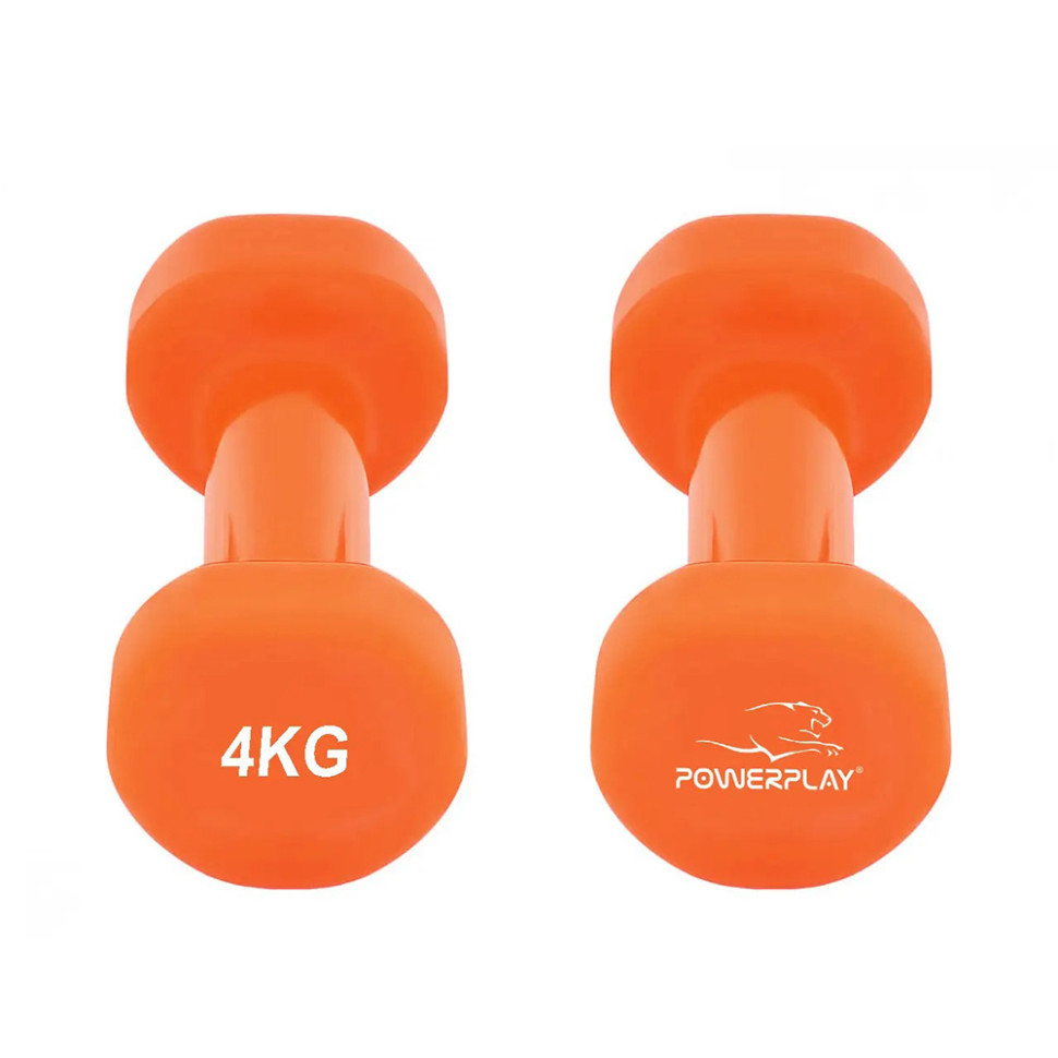 Гантели виниловые Achilles PowerPlay PP_4125_4125_4kg_2in, 2*4 кг Оранжевые 2 шт