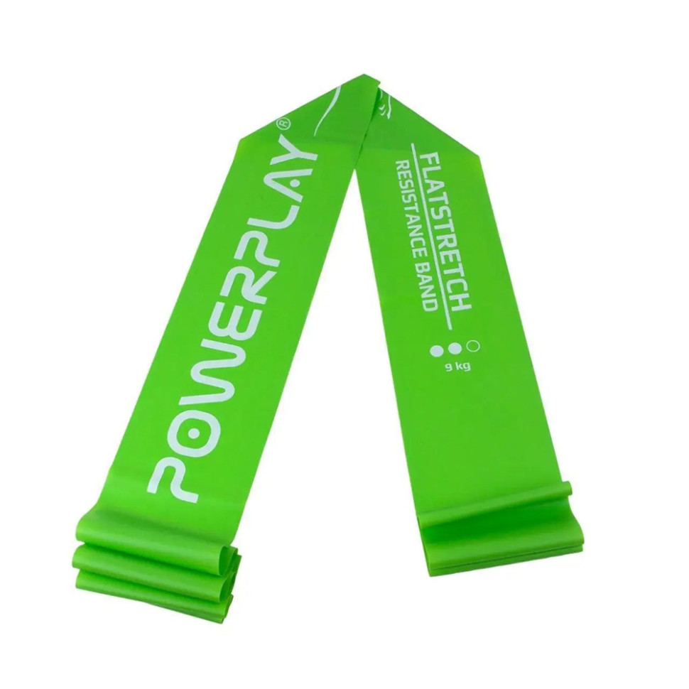 Лента эспандер PowerPlay PP_4112_Green_Medium, зеленая, (200*15*0.5мм, 9кг)