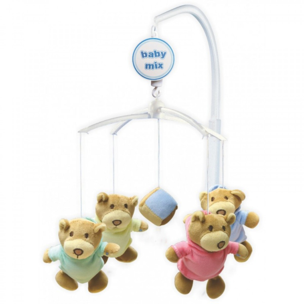 Мобіль для ліжечка Ведмедики Baby Mix TK-709M плюшевий механічний 11904