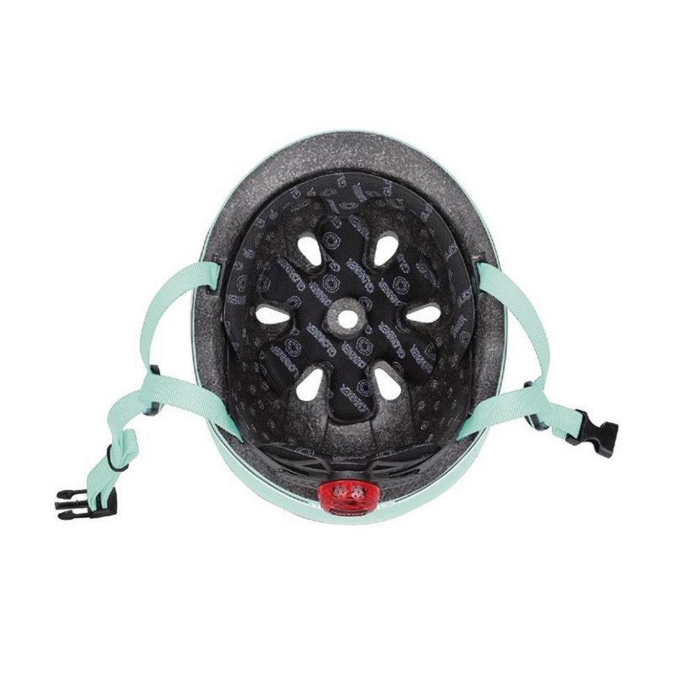 Шолом захисний дитячий GO UP LIGHTS GLOBBER 506-206 пастельний зелений, з ліхтариком, 45-51 см