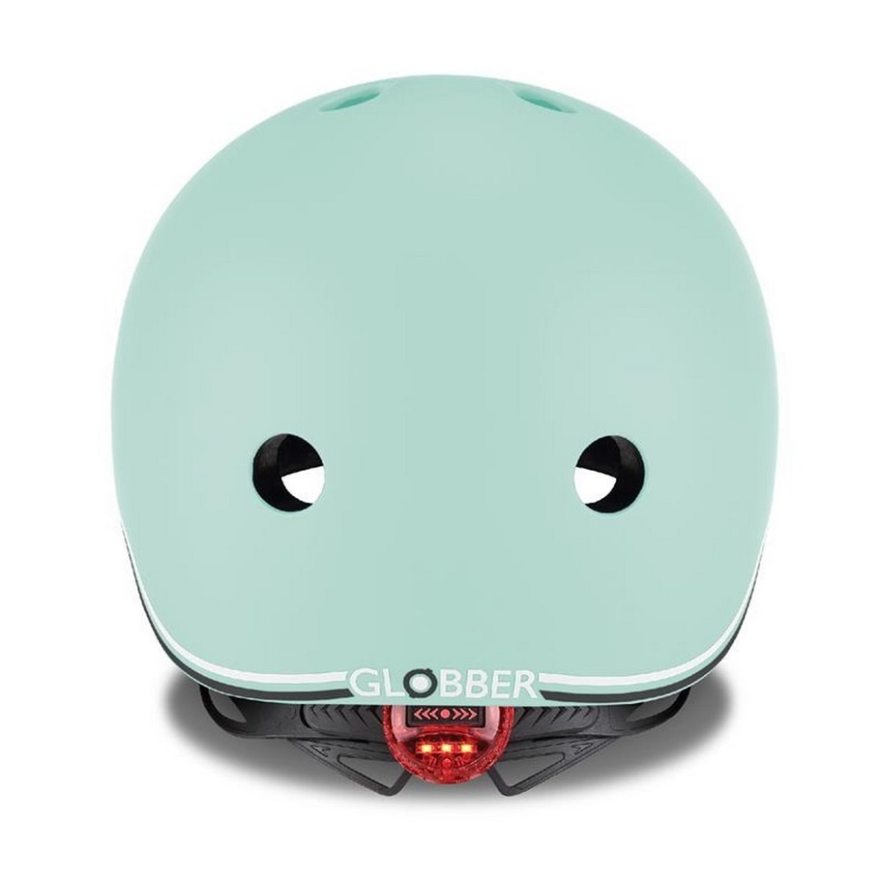 Шолом захисний дитячий GO UP LIGHTS GLOBBER 506-206 пастельний зелений, з ліхтариком, 45-51 см