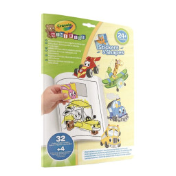 Дитяча розмальовка "Транспорт" Mini Kids Crayola 25-6938, 32 сторінки та 4 сторінки наліпок