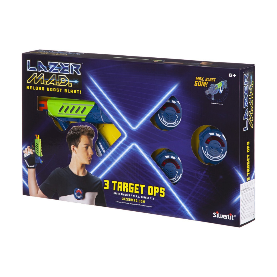 Игрушечное оружие Silverlit Lazer M.A.D. Тренировочный набор (1 бластер, 3 мишени) LM-86846