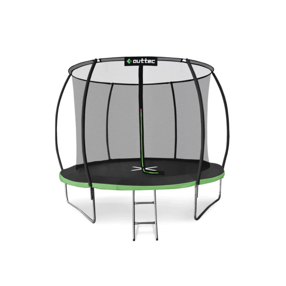 Батут з внутрішньою сіткою Pumpkin Outtec V376581, 312 см, чорно-зелений