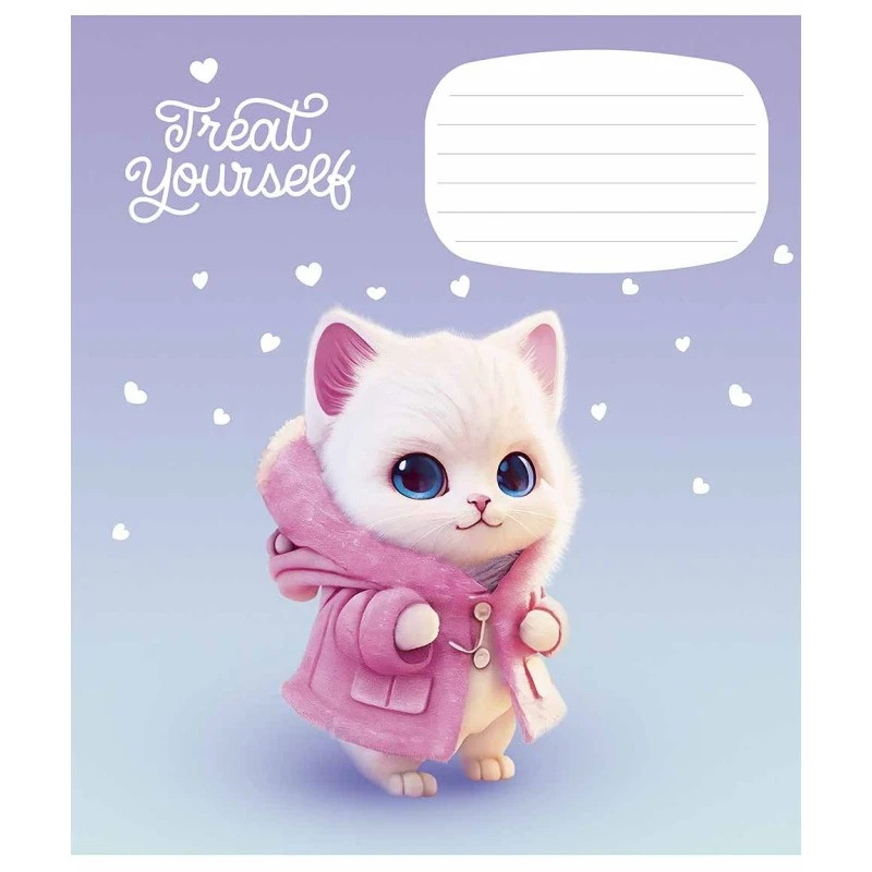 Тетрадь ученическая «Cute little animals» Школярик 012-3333C-2 в косую линию, 12 листов