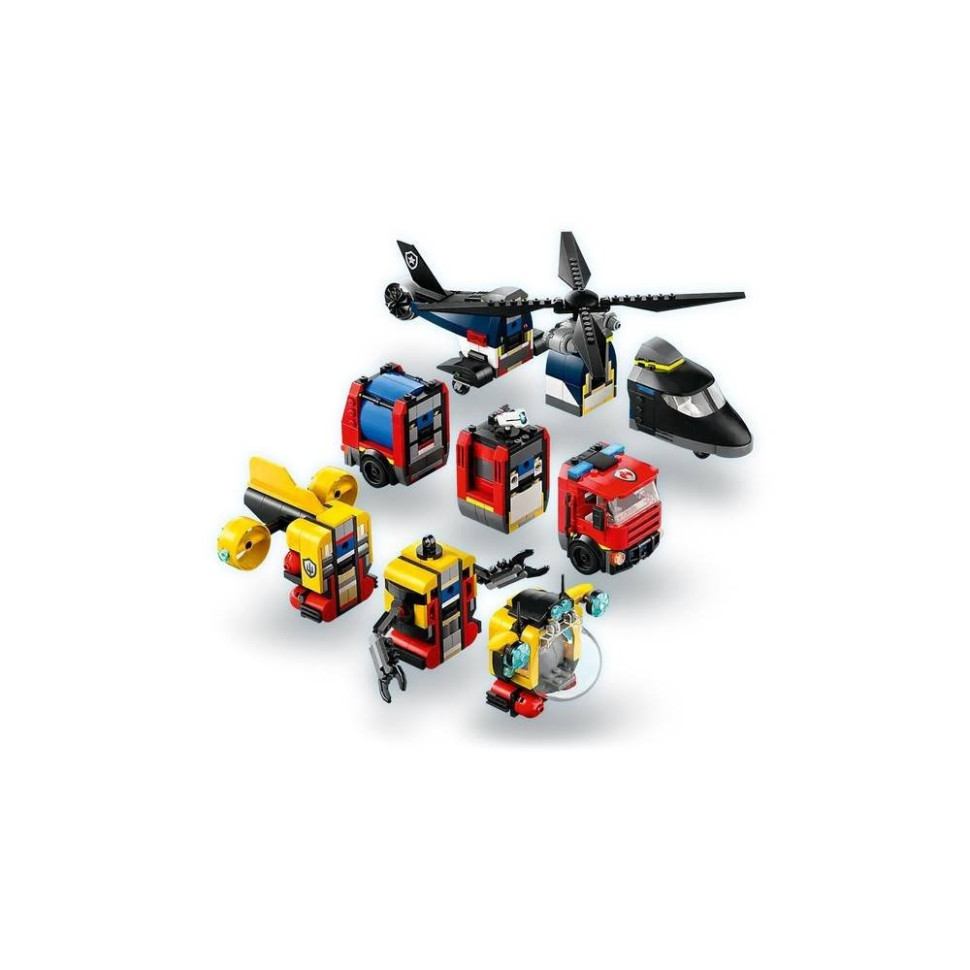 Конструктор Ремікс вертольотів, пожежних машин і підводних човнів LEGO 60462, 874 деталі