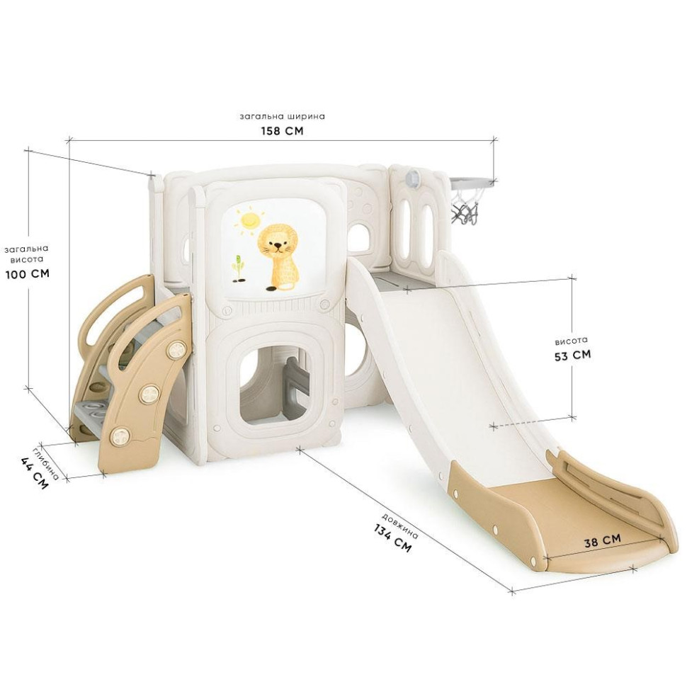 Дитячий ігровий комплекс Tower Mealux KD-B013 White/Brown левеня